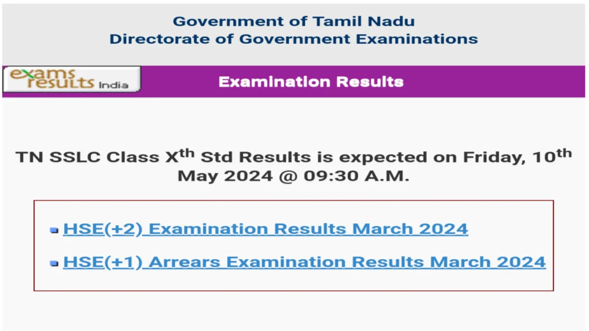 TN 10th Result Update