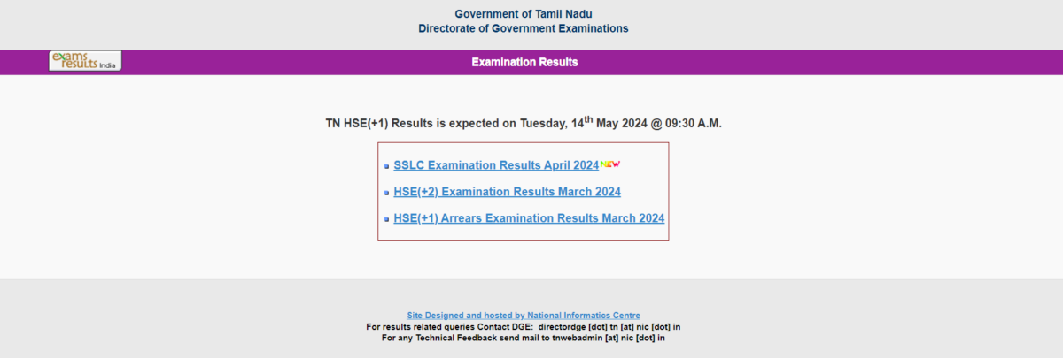 TN HSE(+1) Results 11th Result Tamilnadu