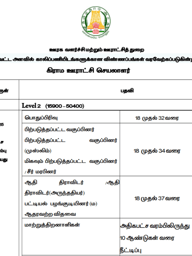 கிராம ஊராட்சி செயலாளர் அரியலூர் மாவட்டம் Apply Online